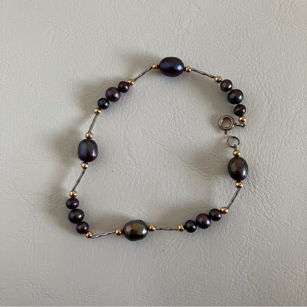 Black Tahitian Freshwater Pearl Bracelet Jewelry